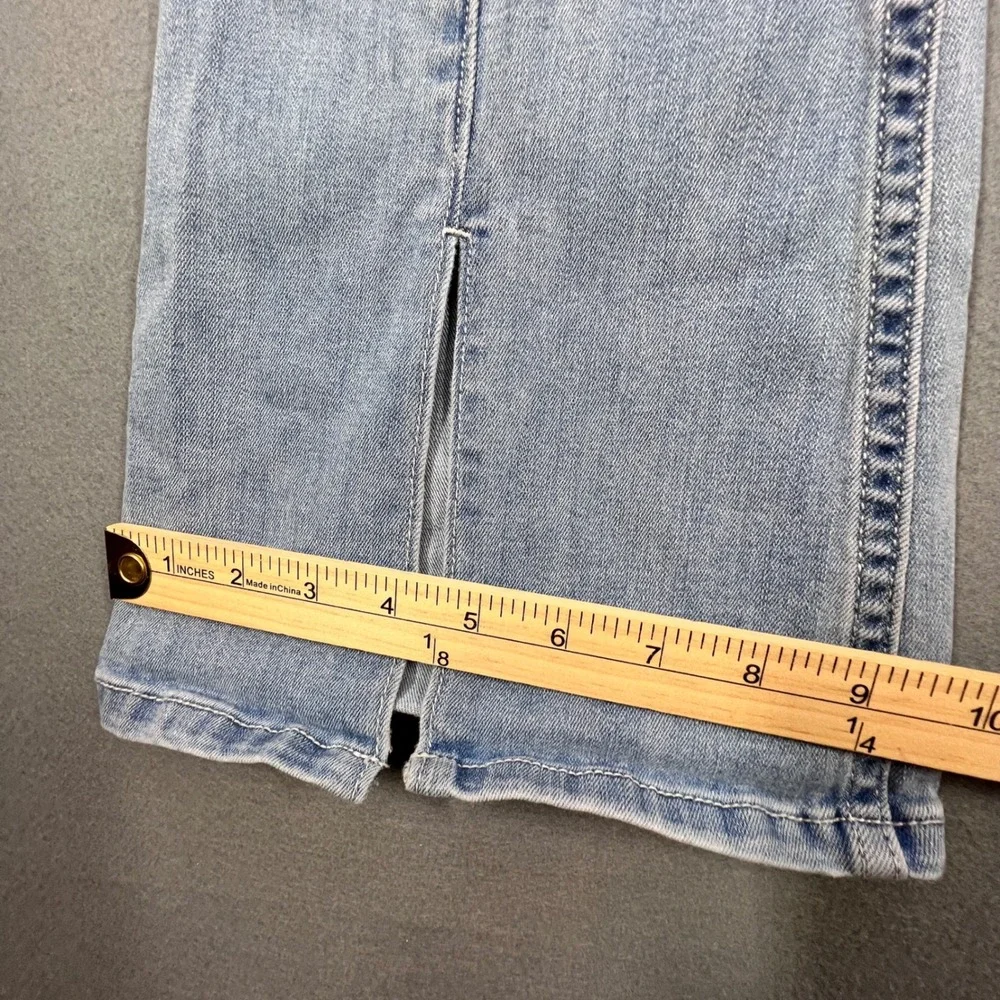 Hollister Blue Flare Jeans Women 3R W26 L31 High Rise Split Hem Soft Stretch - Picture 11 of 11